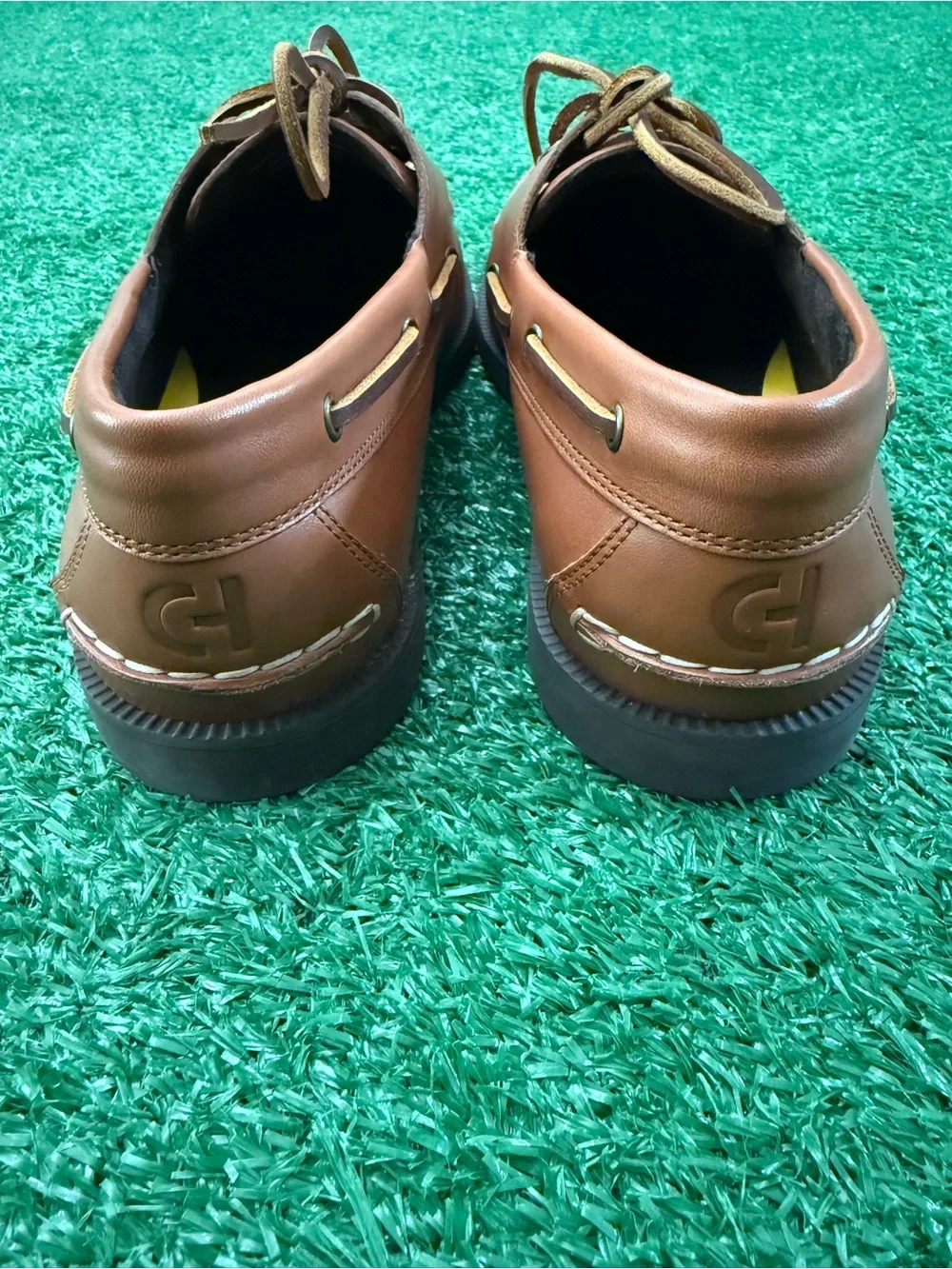 Cole Haan Men’s Grand+ Bowside Leather Boat Shoes – Size 7.5